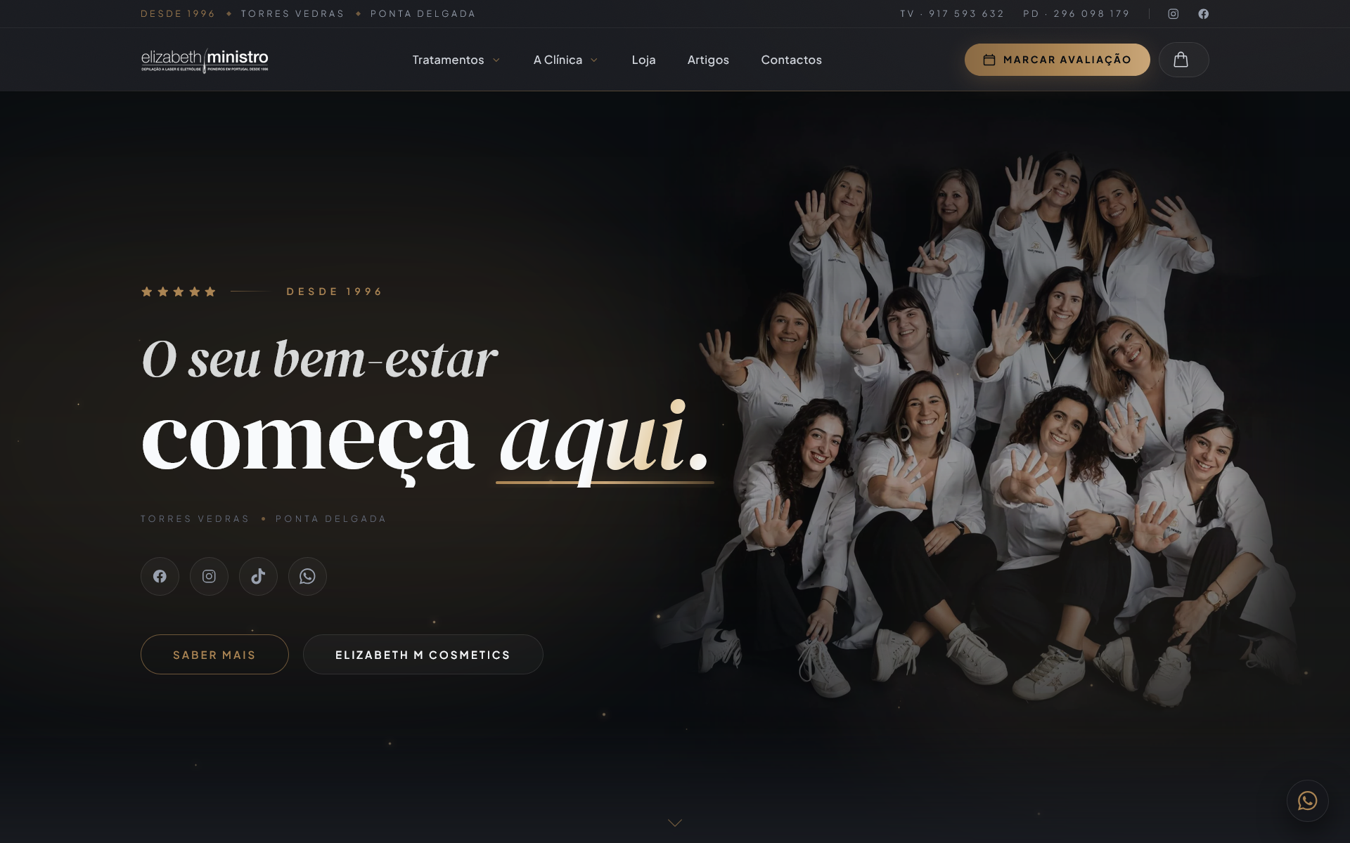 Elizabeth Ministro — website, loja online e área operacional